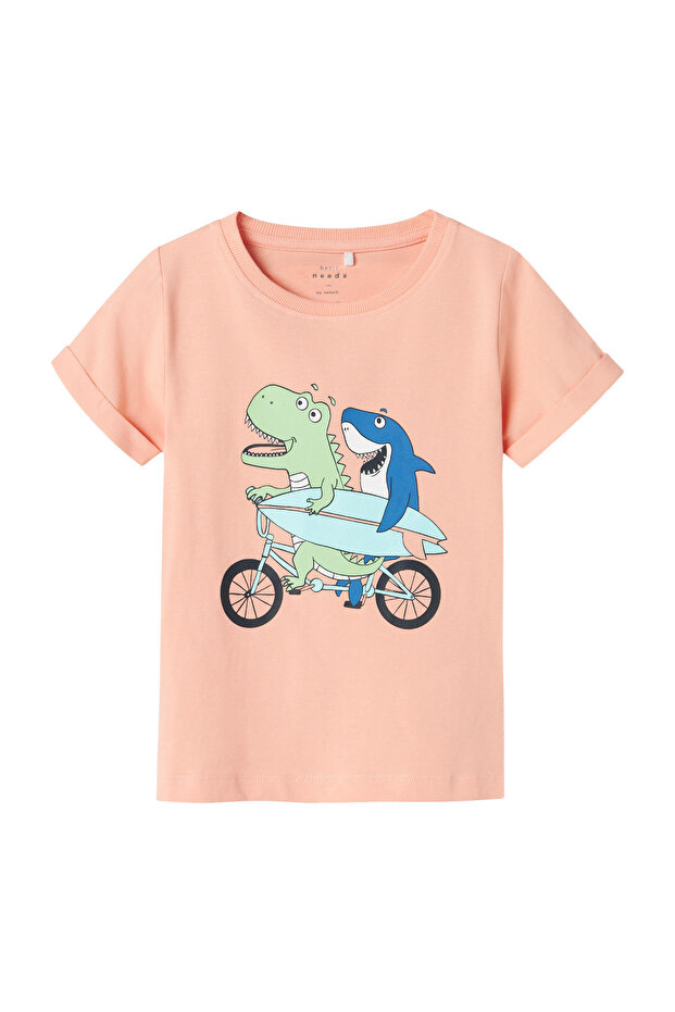 تي شيرت Nmmvux Ss Top Pink Boy بأكمام قصيرة