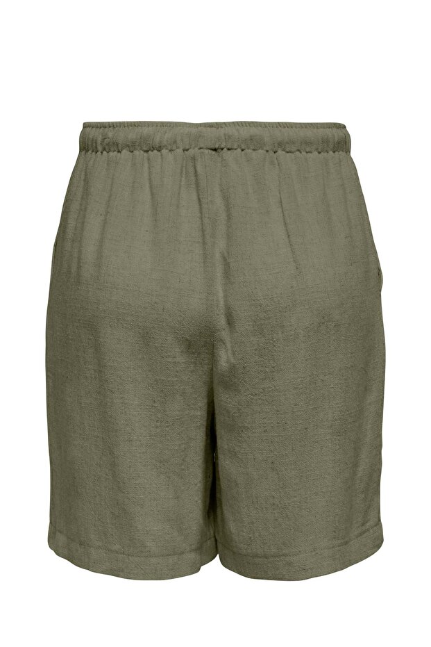 ONLSIESTA MW PULL-UP LIN Yeşil Kadın Şort - 2