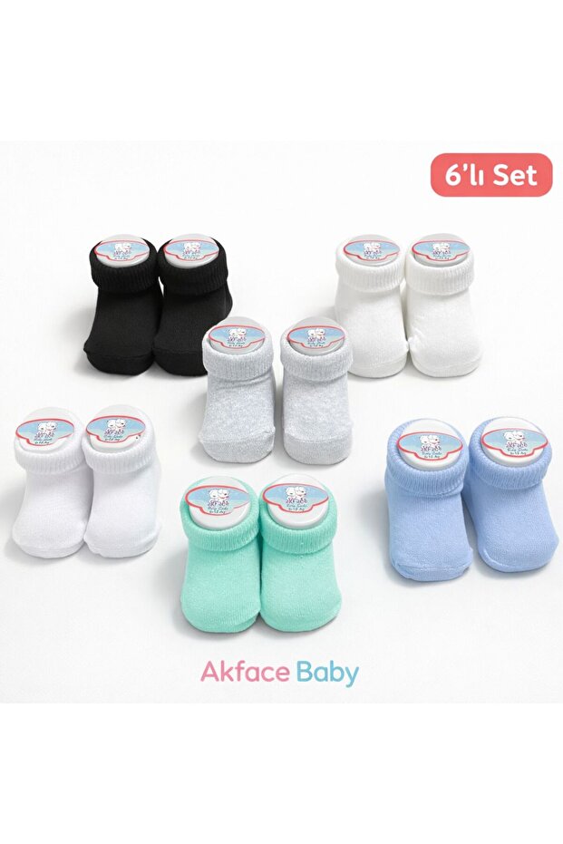 6 Pack Organic Men's Newborn Baby Socks 0-6 Months