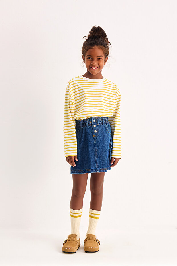 Fusta mini din denim Bella - 1