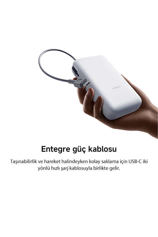Power Bank 20000mAh (Integrated Cable) Light Gray - 4