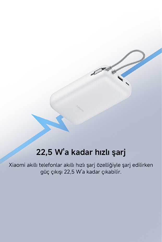 Power Bank 20000mAh (Integrated Cable) Light Gray - 6