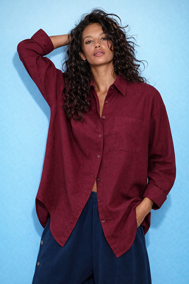 Single pocket linen shirt