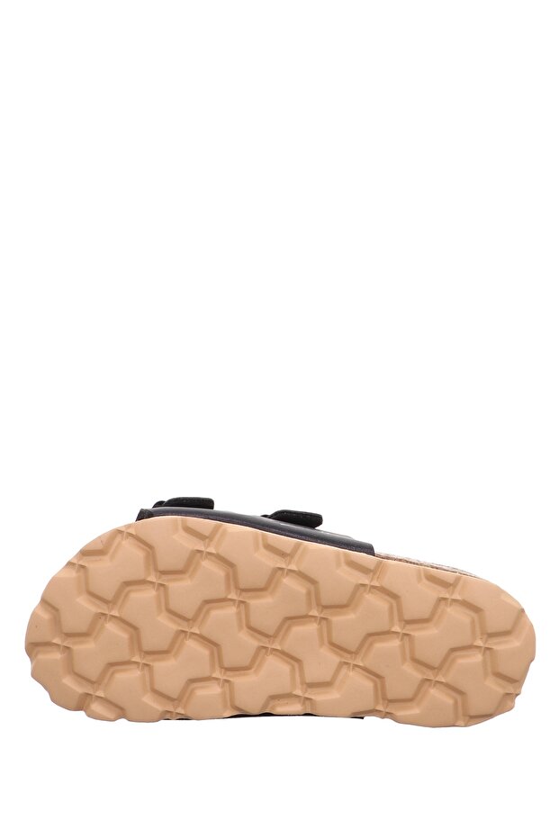 Schwarze Lederpantoffeln - 5