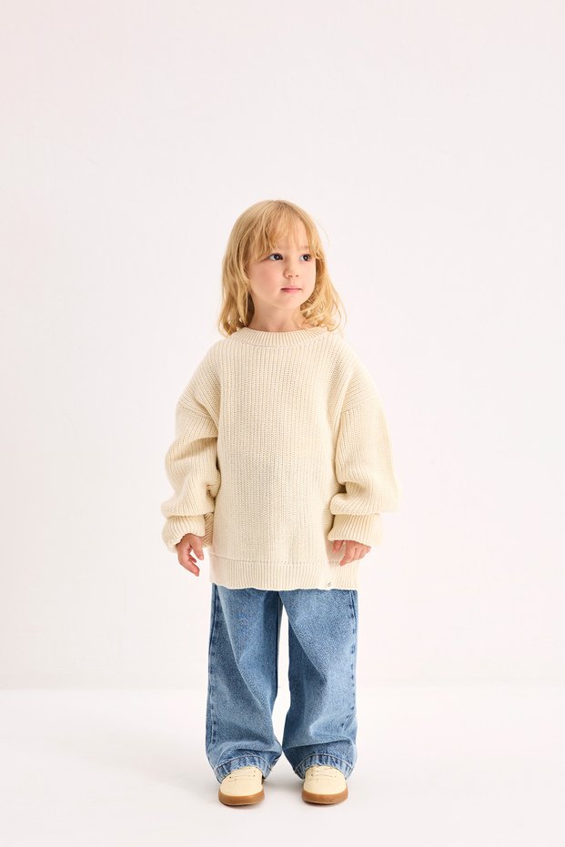 Cotton Knitted Sweater Ecru