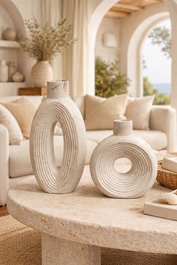 White Mocha XL Boy Nordic Vase Ceramic