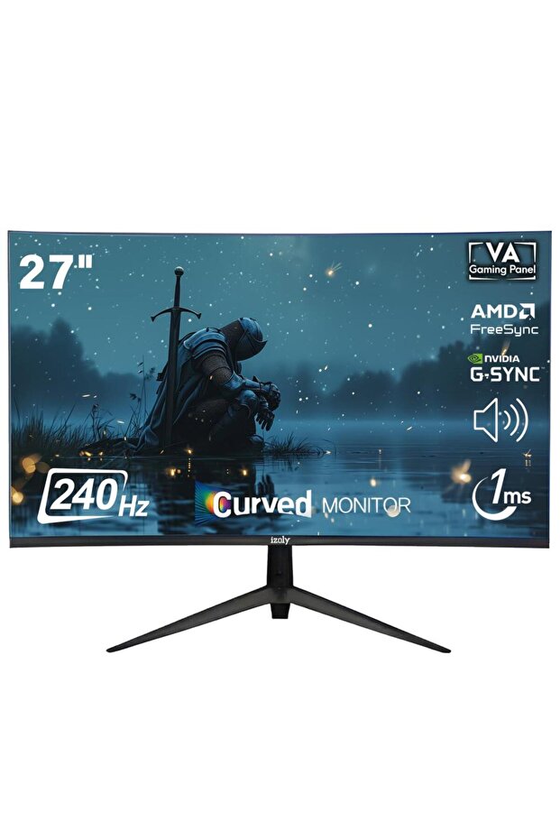IZOLY 2756C200 27"1ms 240Hz Freesync/G-Sync FHD LED 2X HDMI 1X DP VA Curved Gaming Monitör