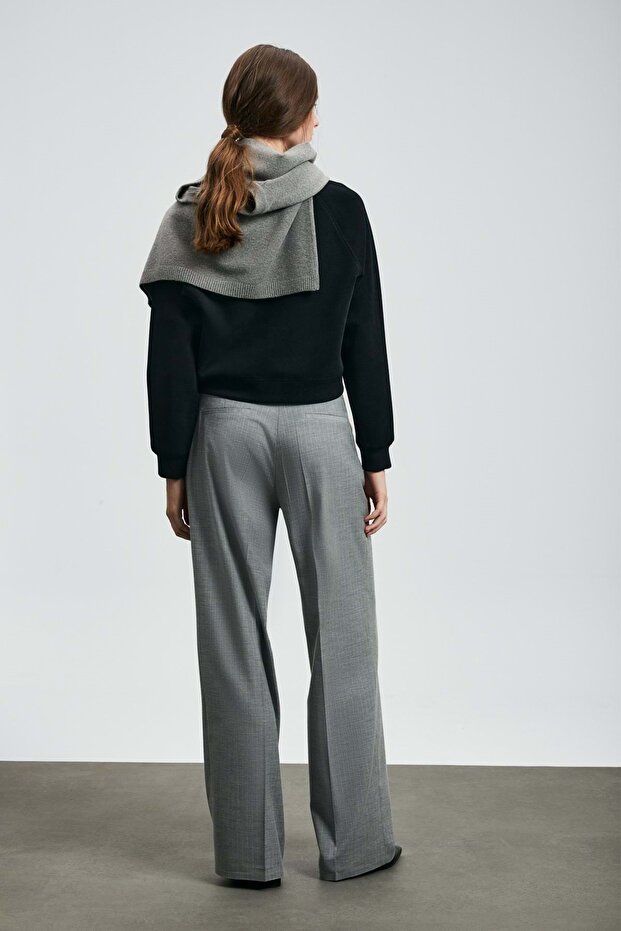 122030022 Beggy Kadın Örme Kadın Sweatshirt SİYAH - 7