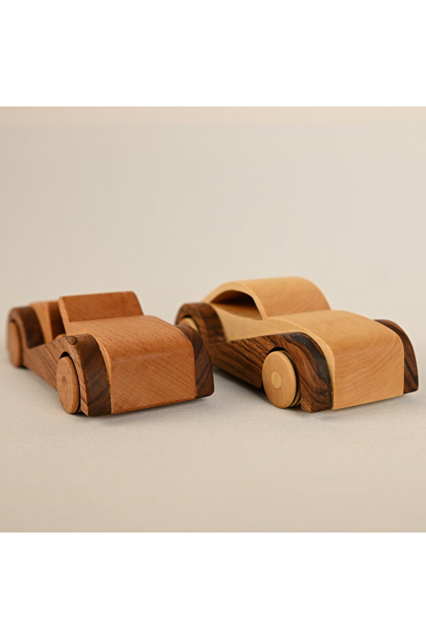 Wooden Toy Car Decor Automobile Set of Two