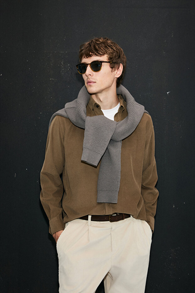 Drew Basic Kahverengi Erkek Gömlek 112010682 - 3