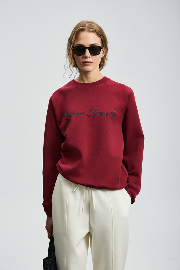 Ander Kadın Örme Sweatshırt Bordo - 5