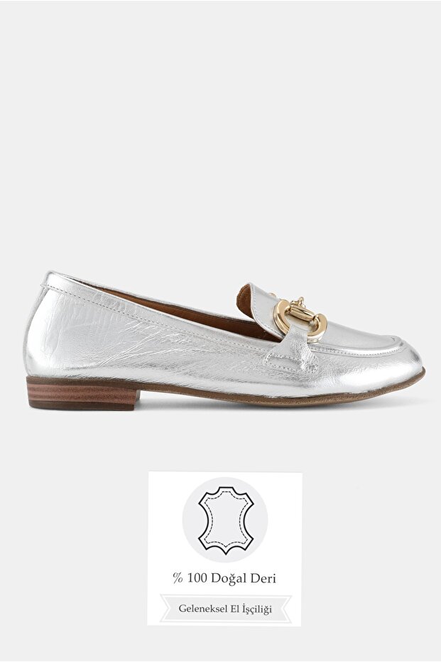 Women's Lamé Genuine Natural De Leather 6-41 Size Buckle Flats