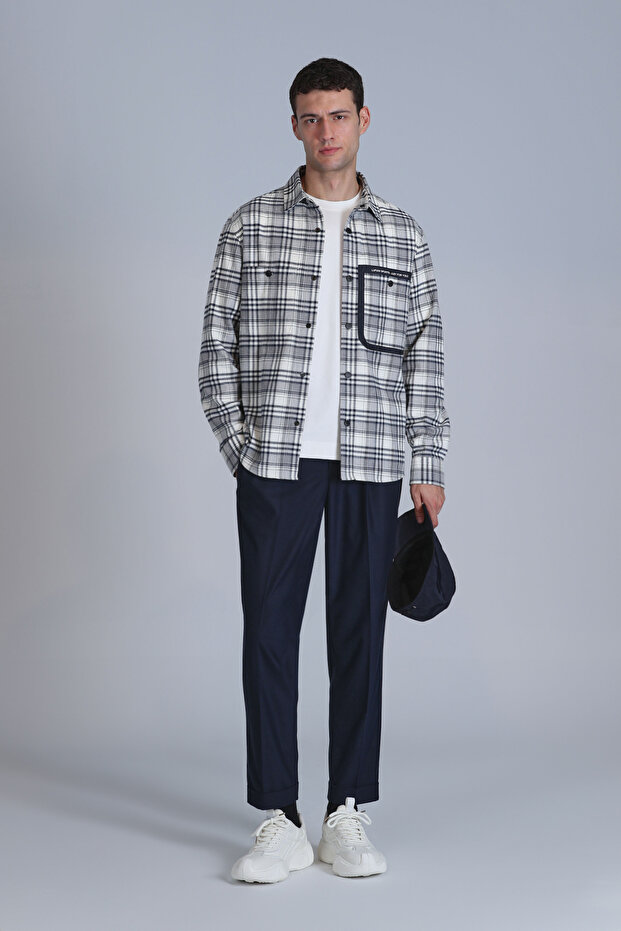 Hard Erkek Basic Gömlek Slim Fit Lacivert - 4