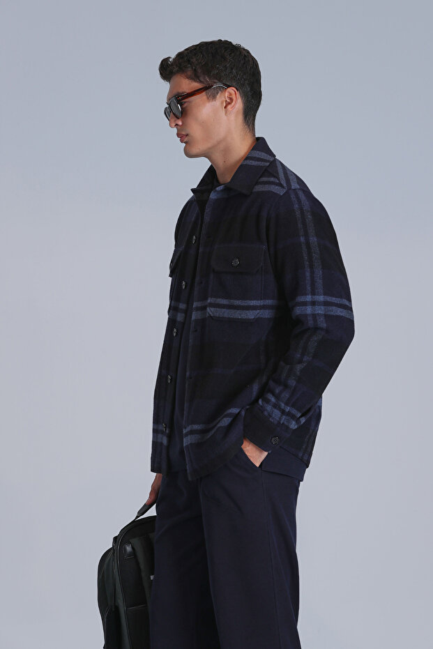 Barder Erkek Basic Gömlek Slim Fit Lacivert - 5