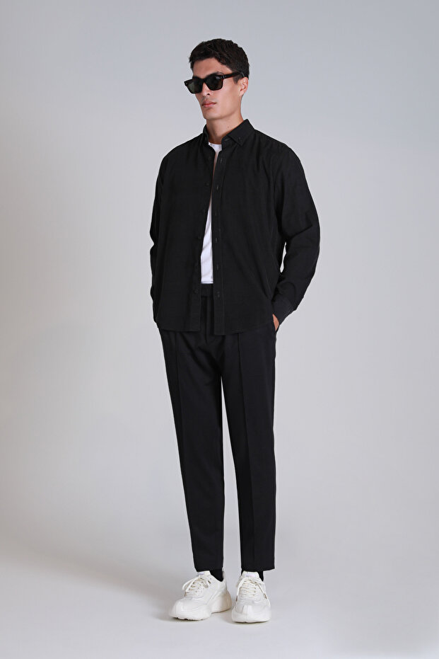 Water Erkek Basic Gömlek Slim Fit Antrasit - 2