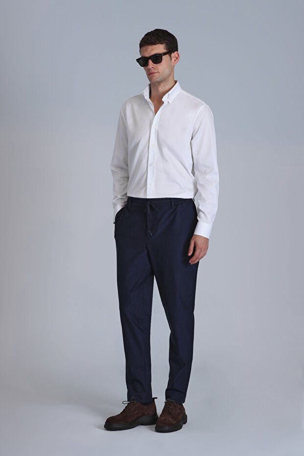 Jakob Erkek Basic Gömlek Slim Fit Beyaz - 4