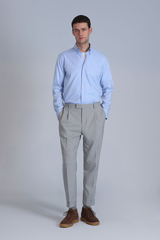 Jakob Erkek Basic Gömlek Slim Fit Mavi - 2