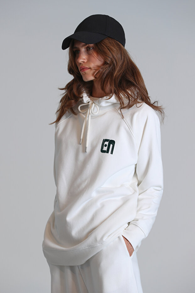 Sabrına Kadın Örme Sweatshırt Ekru - 5