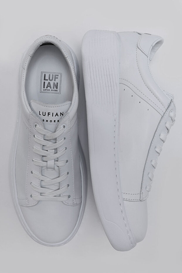 Ανδρικά δερμάτινα παπούτσια sneaker Frank Λευκά - 5