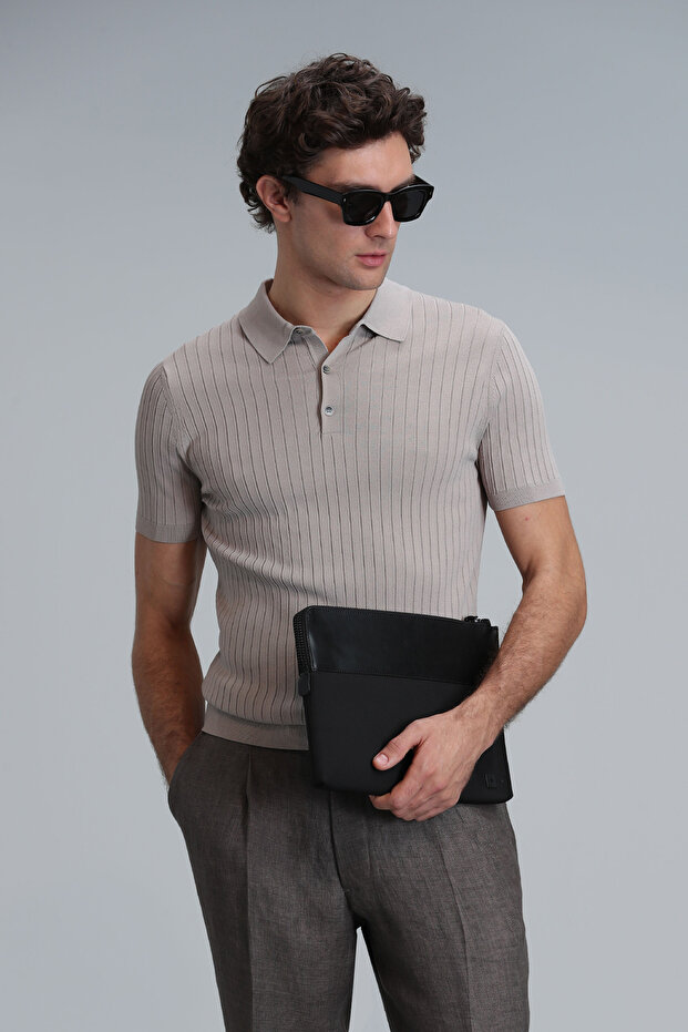 Pulover pentru bărbați Eze Bej - 5