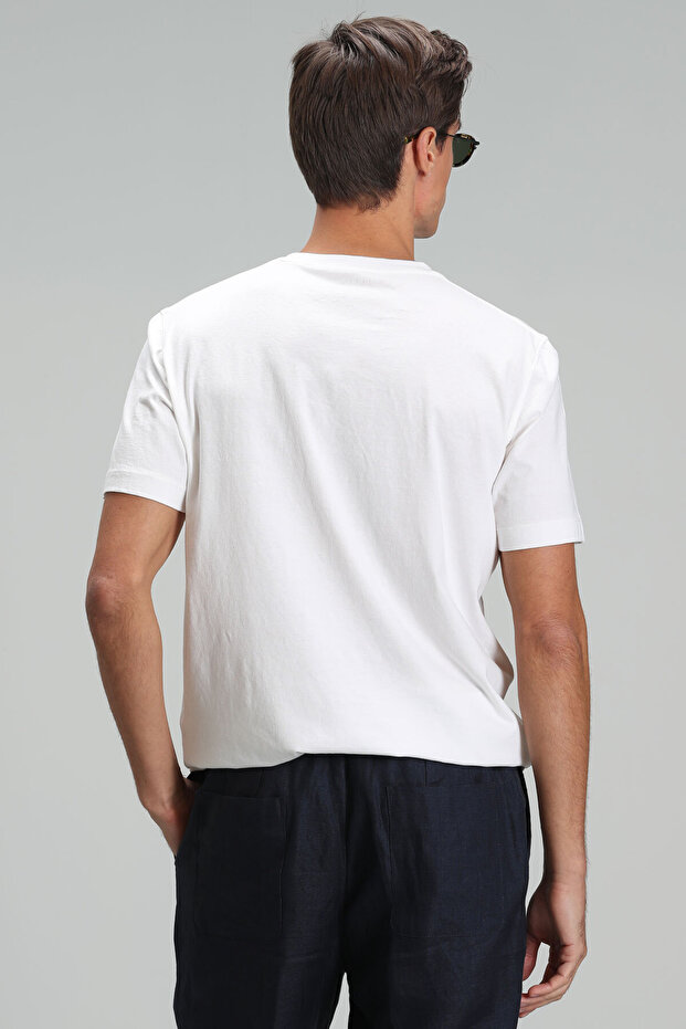 تي شيرت Sarder الأساسي للرجال باللون الأبيض - 6