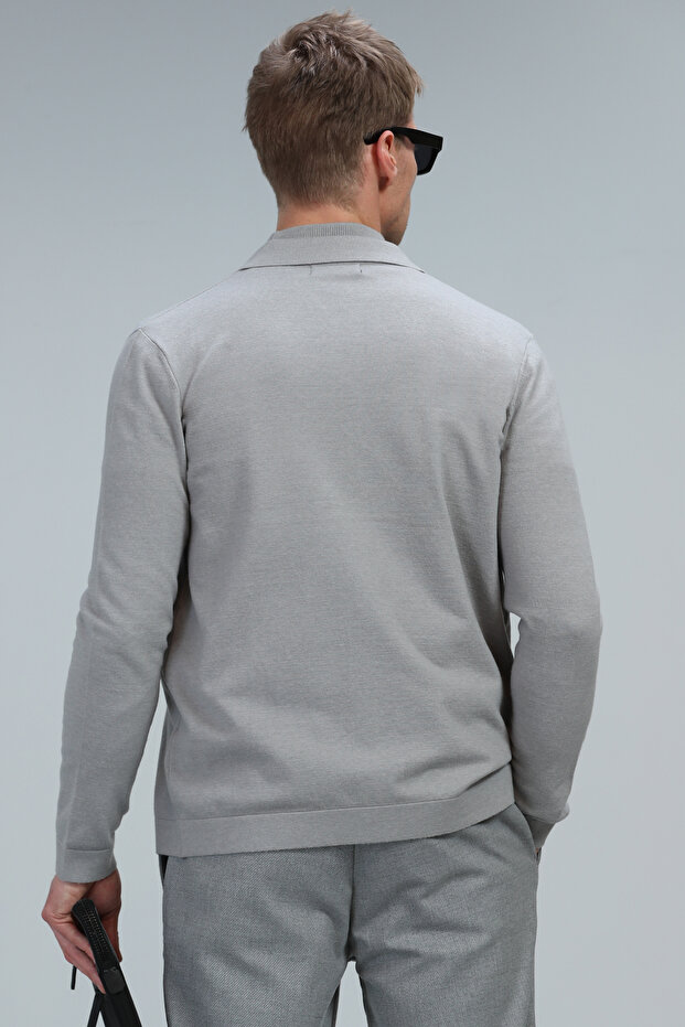 Pánský svetr - světle šedý model Alter - 6