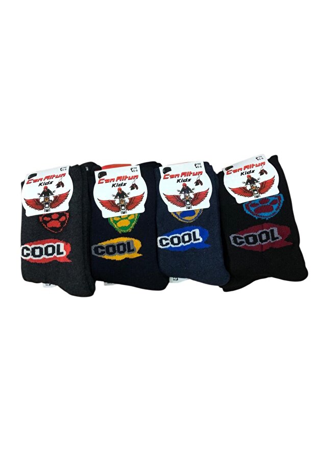 4-Piece Can Altun Cotton-Piece Boys' Towel Socks Mixed Colors
