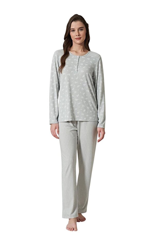 Women's Viscose Long Sleeve Pajama Set 1725