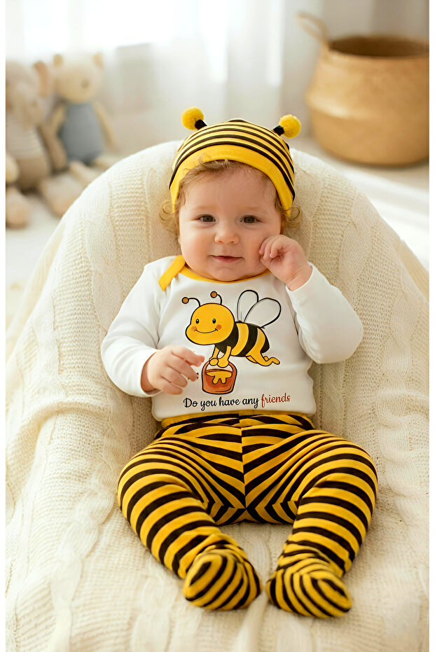 Arı Patterned Badili 3-Piece Baby Set
