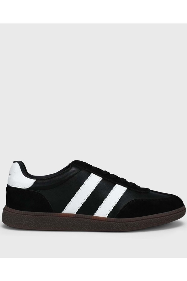 111230322 Mike Sneaker Men's Leather Shoes Black-White
