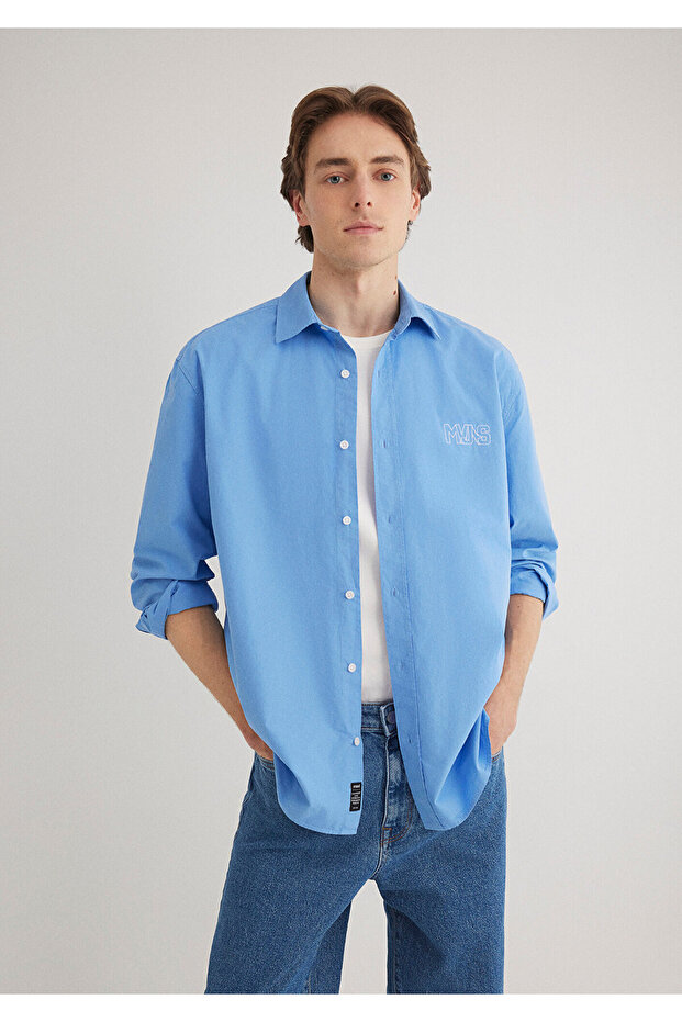 Mvjns Embroidered Shirt Loose Fit / Loose Relaxed Cut 0211432-70874