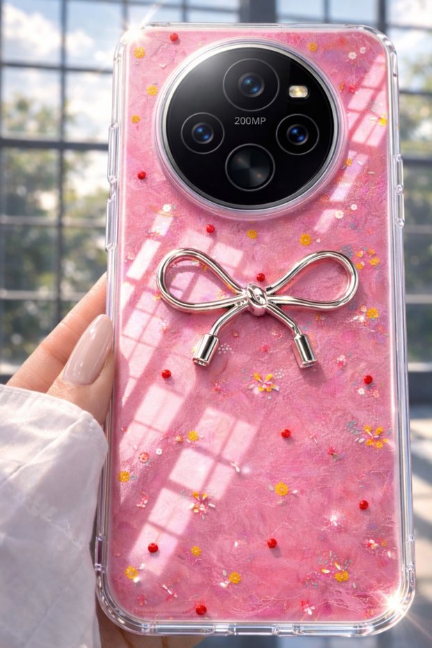 Redmi 14C 4g Case with Camera Protrusion, Shiny Happy Silicone Cover with Glossy Figure