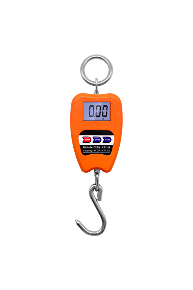 Orange 200kg/440lb Crane Scale Digital Industrial Hanging Scale Heavy Duty Hanging Hook Scales Stain