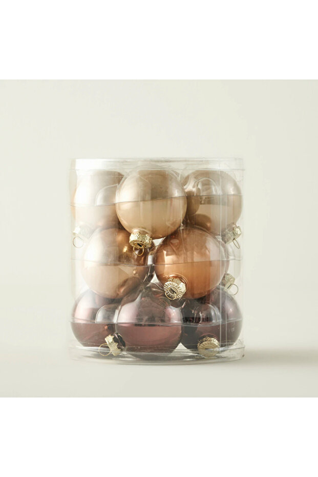 زينة عيد الميلاد 12 قطعة بني (6 سم)