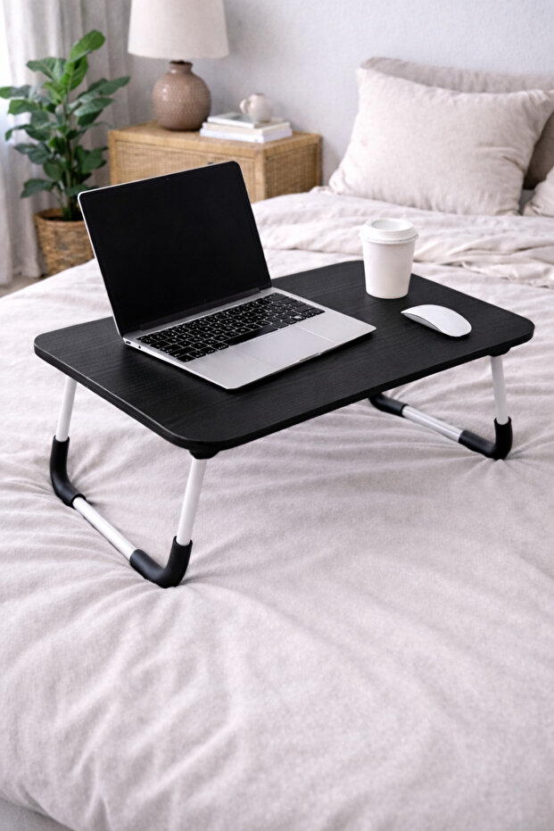 Portable Foldable Flat Surface Bed Top Laptop Multi-Purpose Coffee Table - 1