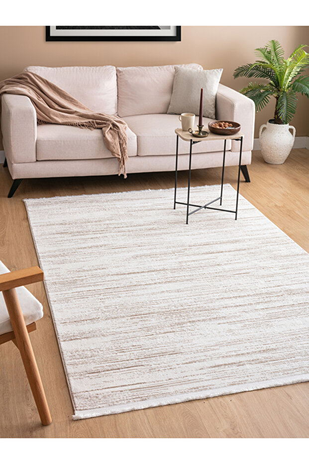 Vals Beige Living Room Carpet Hallway Runner Soft Texture Non-Slip Dust-Proof Woven Machine Made Carpet Runner