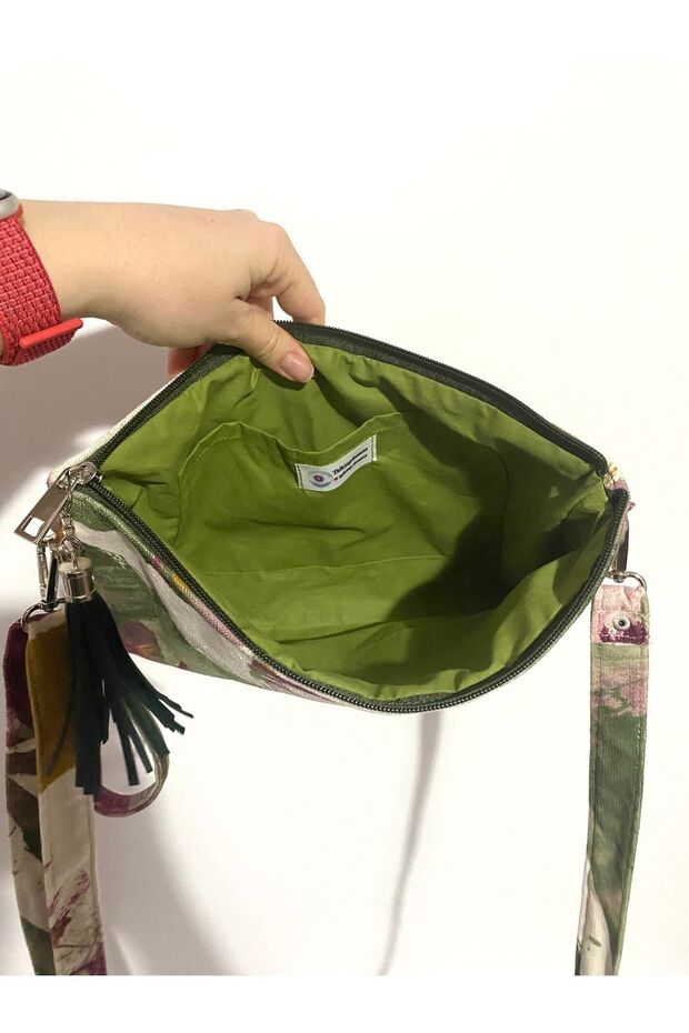 حقيبة يد منقوشة ملونة - 4