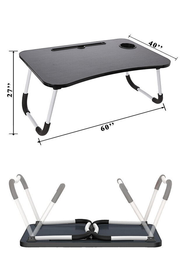 Portable Foldable Flat Surface Bed Top Laptop Multi-Purpose Coffee Table - 5