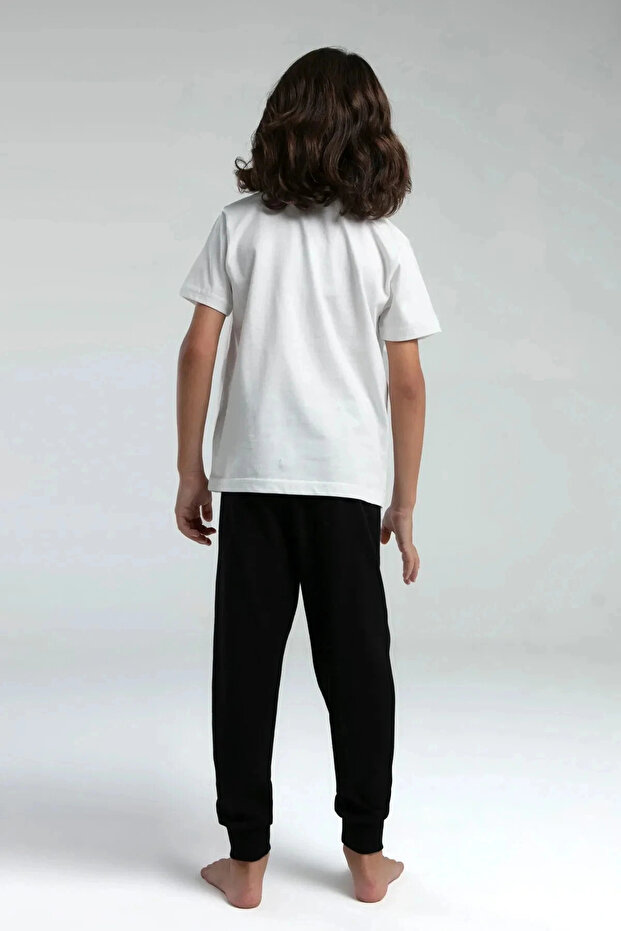 طقم مزدوج للأولاد - أبيض - 4