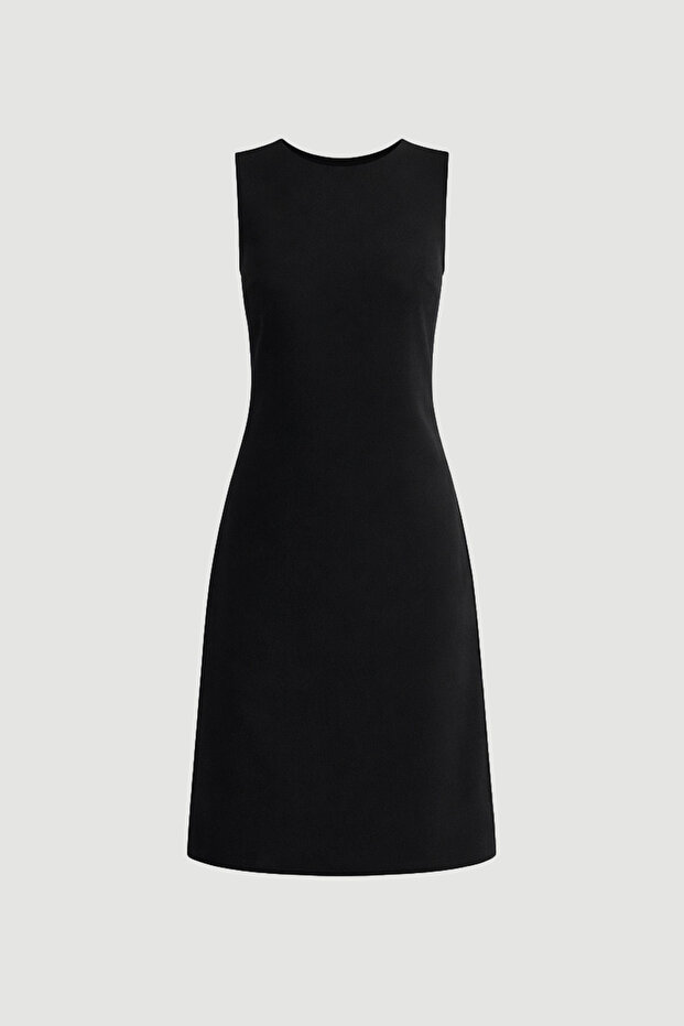 Krep Jile Elbise - Siyah - 8