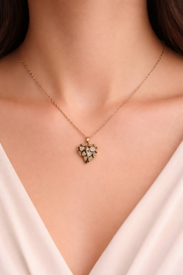 Zircon Stone Heart Necklace