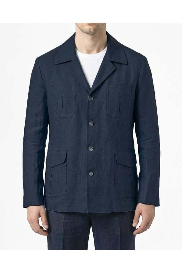 Italian Style S Slim Fit Sports Men's Jacket Navy Blue T13749