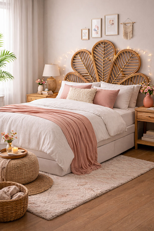 Bambu Yatak Başlığı Ceviz Renk 90cm - 1