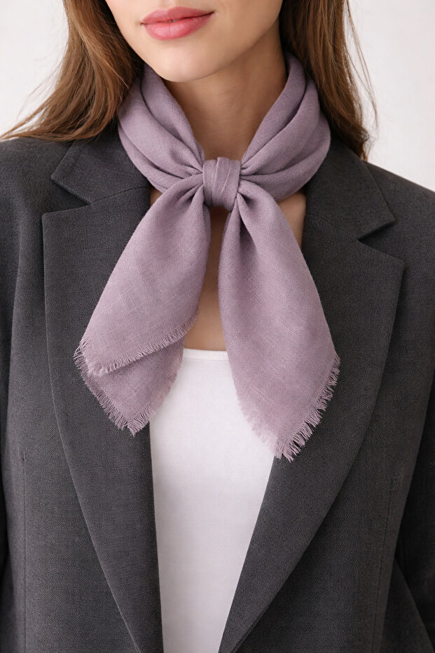 Linen Look Soft Silk Square Scarf – Matte Texture, Lightweight and Stylish