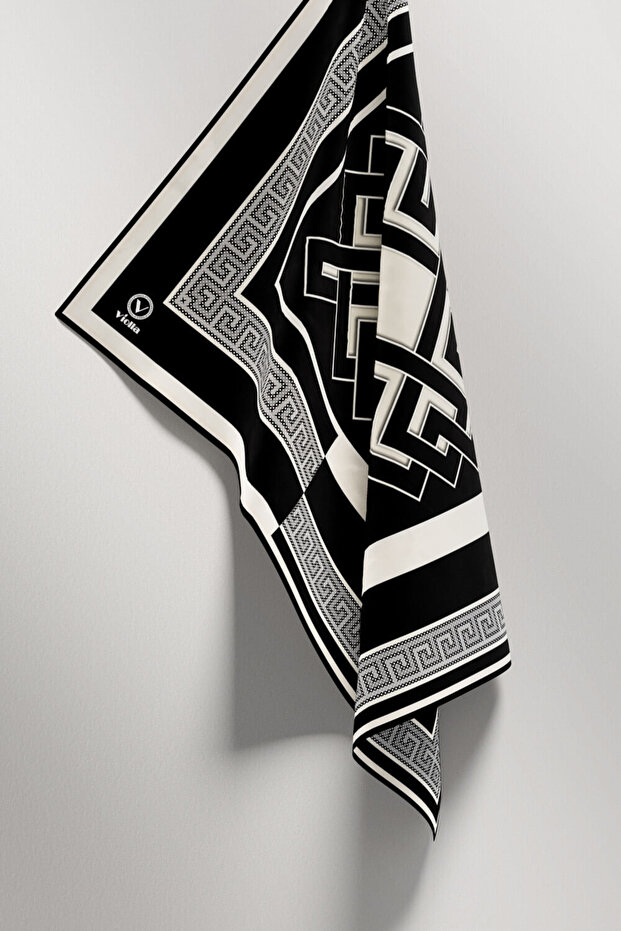 Eșarfă Twill de damă neagră - 3