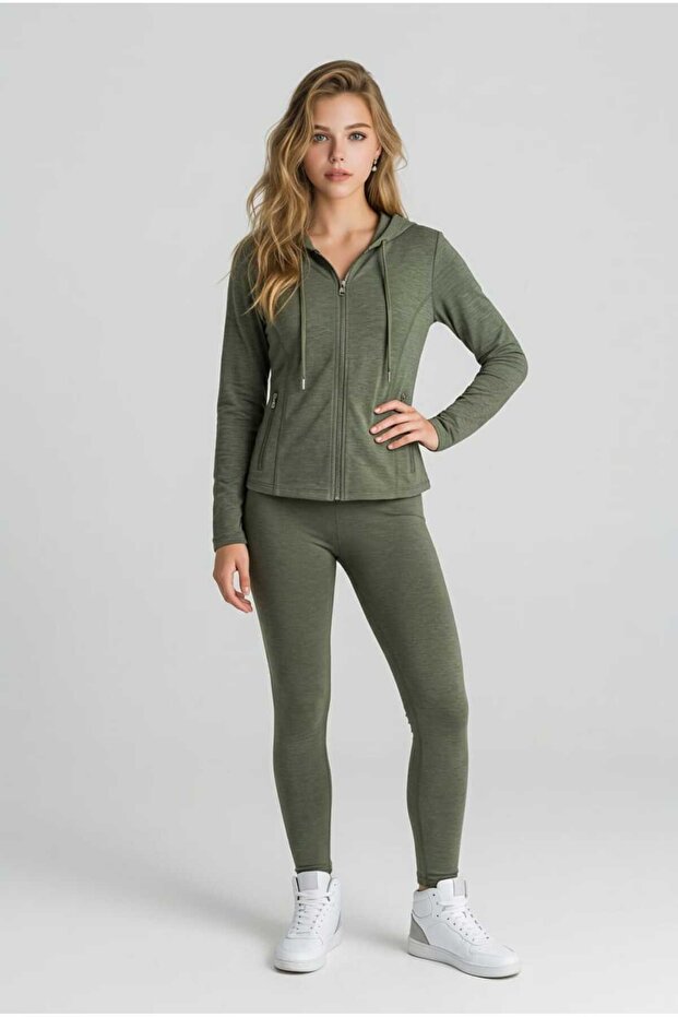 Fermuarlı Kapüşonlu Sweatshirt - 6