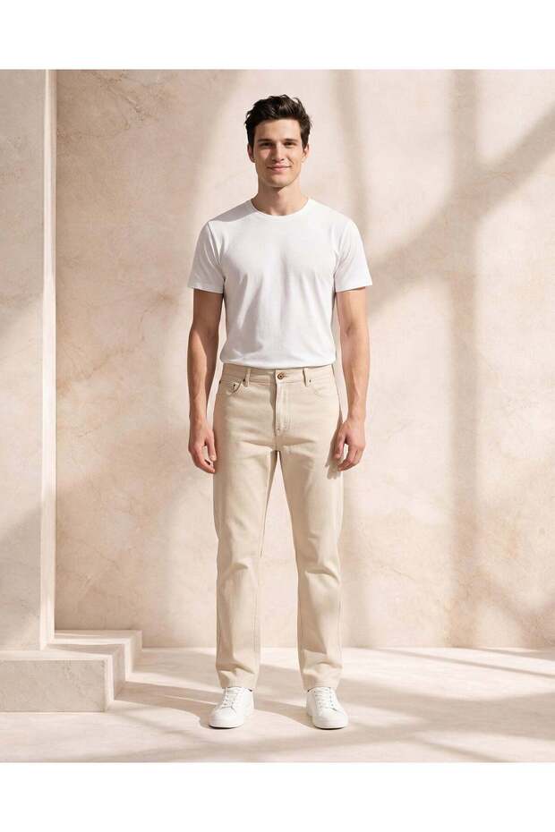 بنطلون تشينو بيج رجالي أساسي - 2