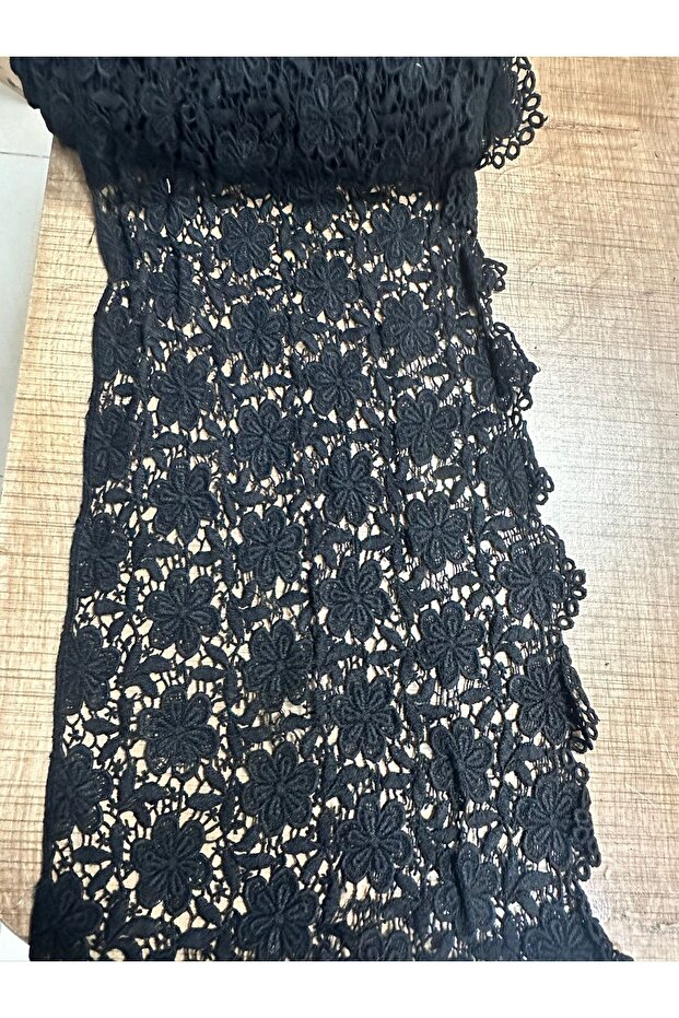 29 cm Black Floral Embroidery Ribbon Sewing Accessory 1 Meter