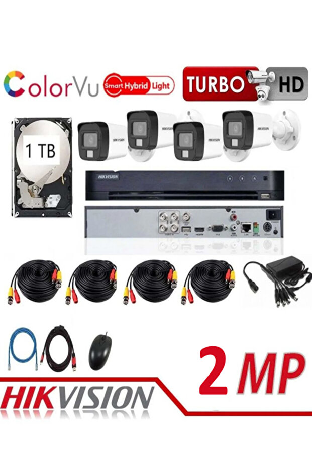 Complete Security Surveillance System – 4× 2MP Cameras with 4-Channel DVR and 1TB Hard Drive