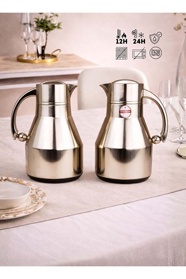 Red Home Stainless Steel Vacuum Flask Set 1000 ml+600 ml